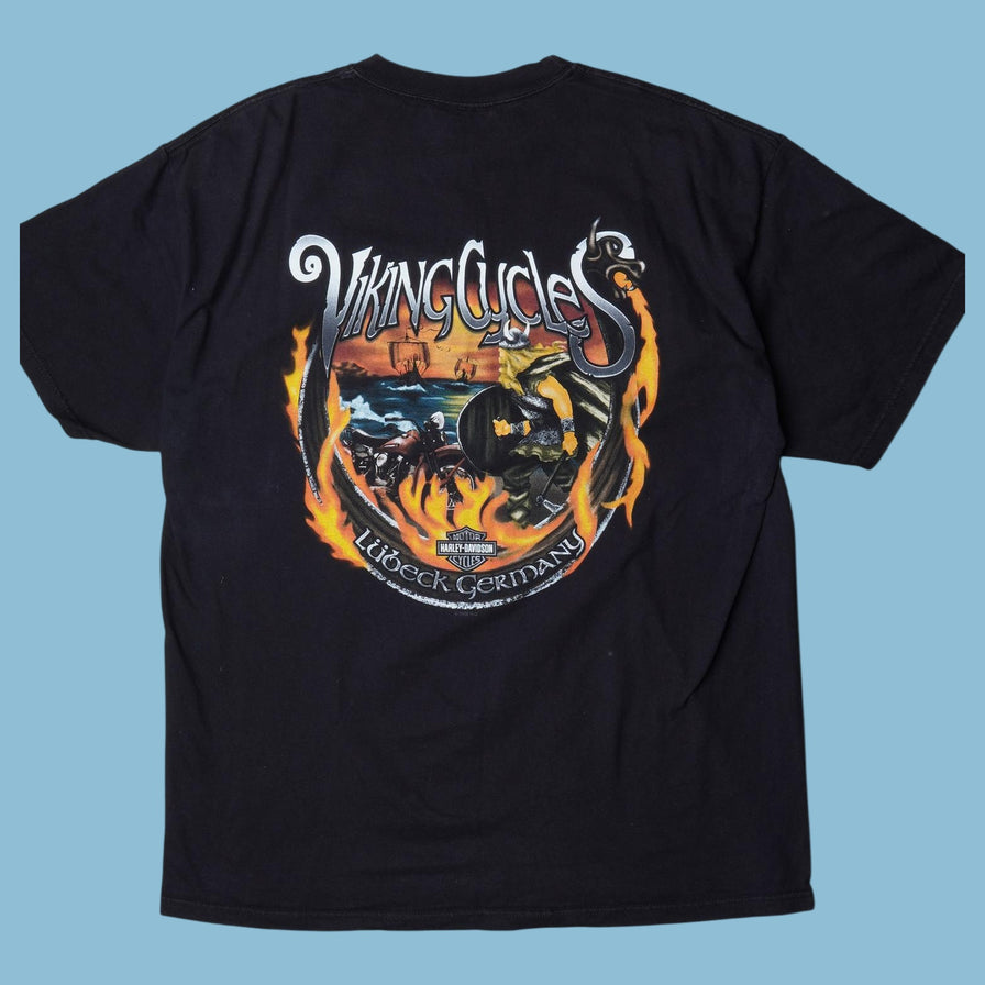 Vintage Harley Davidson 2000s Skull Graphic T-Shirt - XL