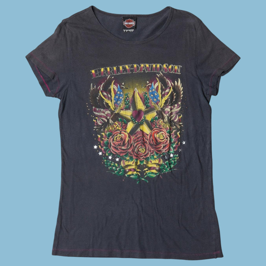 Vintage Harley Davidson 2000s Tattoo Style T-Shirt - L