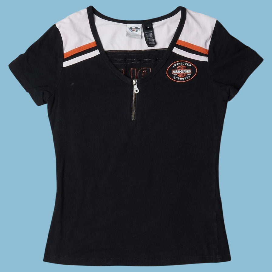 Vintage Harley Davidson 2000s Zip T-Shirt - M