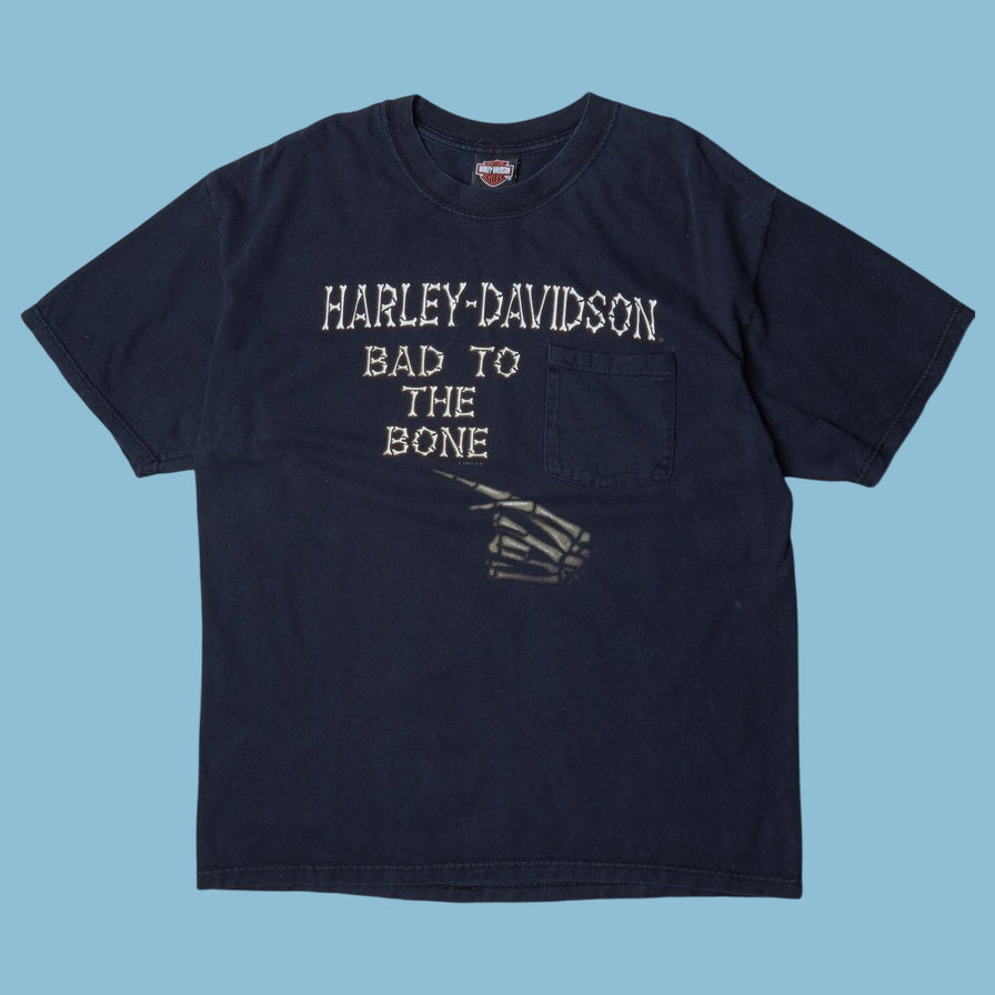 T-shirt vintage Harley Davidson années 90 « Bad To The Bone » - L