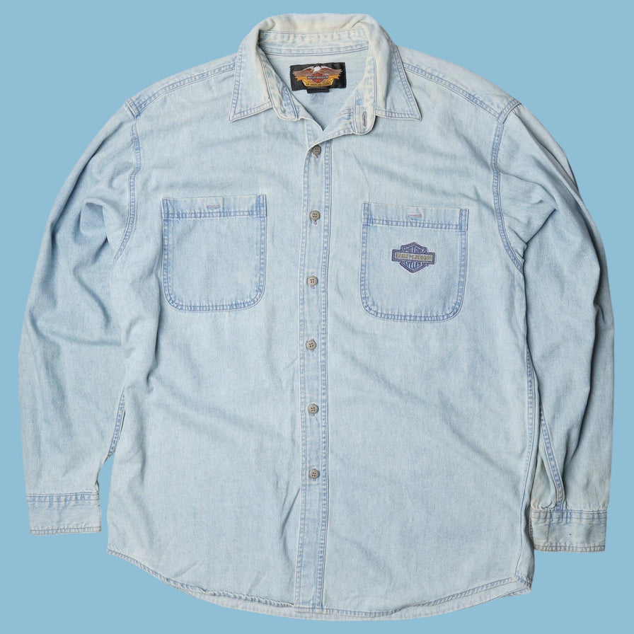 Vintage Harley Davidson 90s Denim Hemd - XL