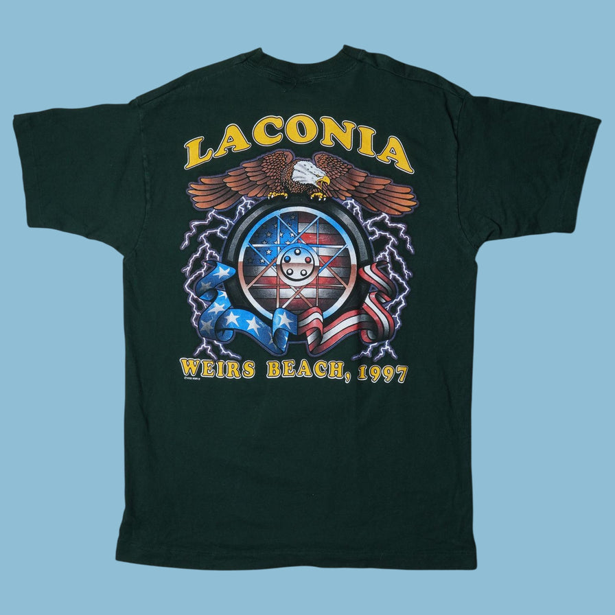 T-shirt vintage années 90 Laconia Motorcycle Event - L