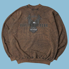 Vintage Harley Davidson Acid Wash Sweater - XL
