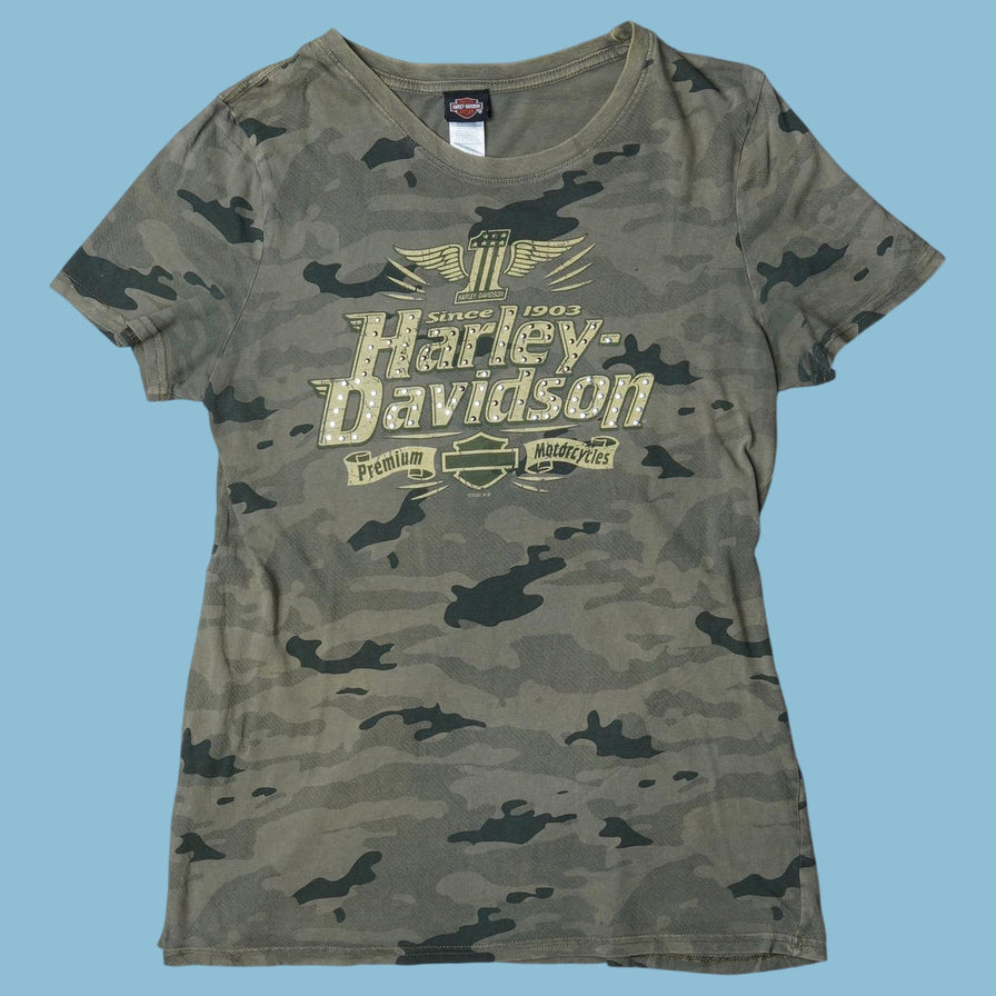 Vintage Harley Davidson Camo T-Shirt - M