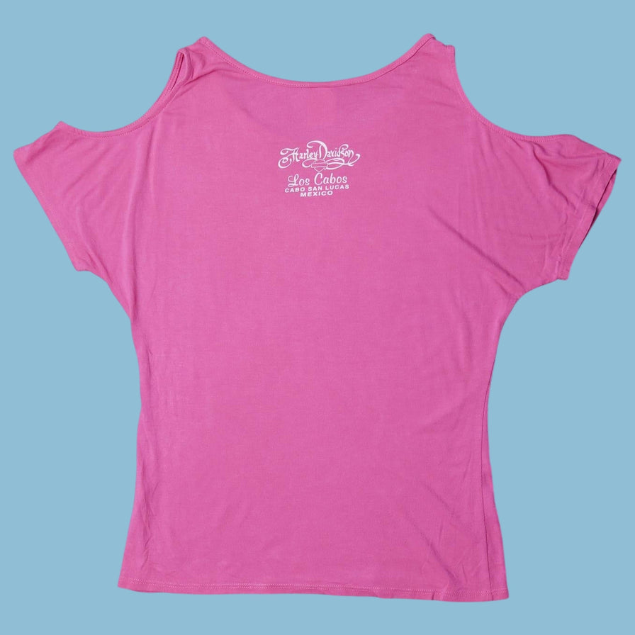Vintage Harley Davidson Cold Shoulder T-Shirt - M