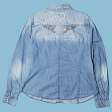 Vintage Harley Davidson Denim Bluse - L
