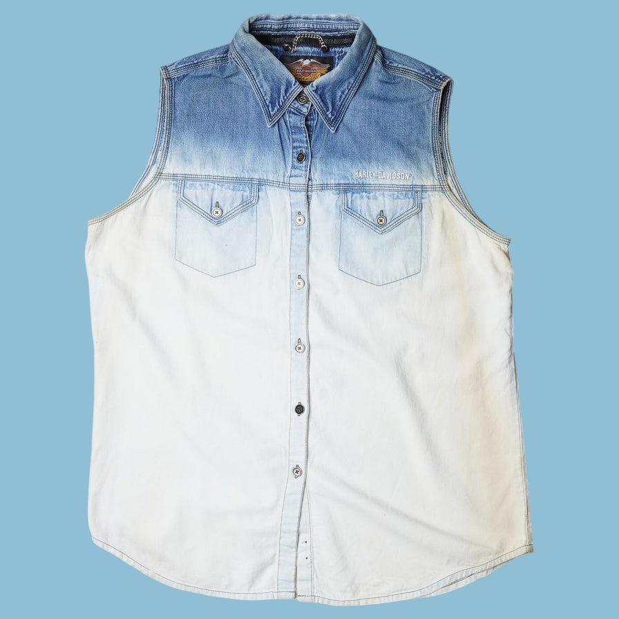 Vintage Harley Davidson Denim Ombre Weste - XL