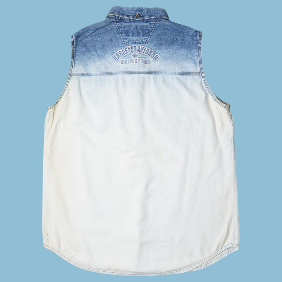 Vintage Harley Davidson Denim Ombre Weste - XL