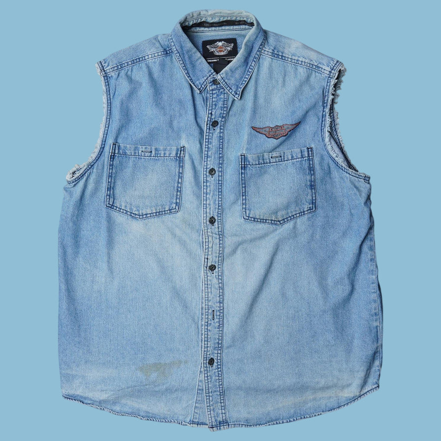 Vintage Harley Davidson Denim Weste - XL