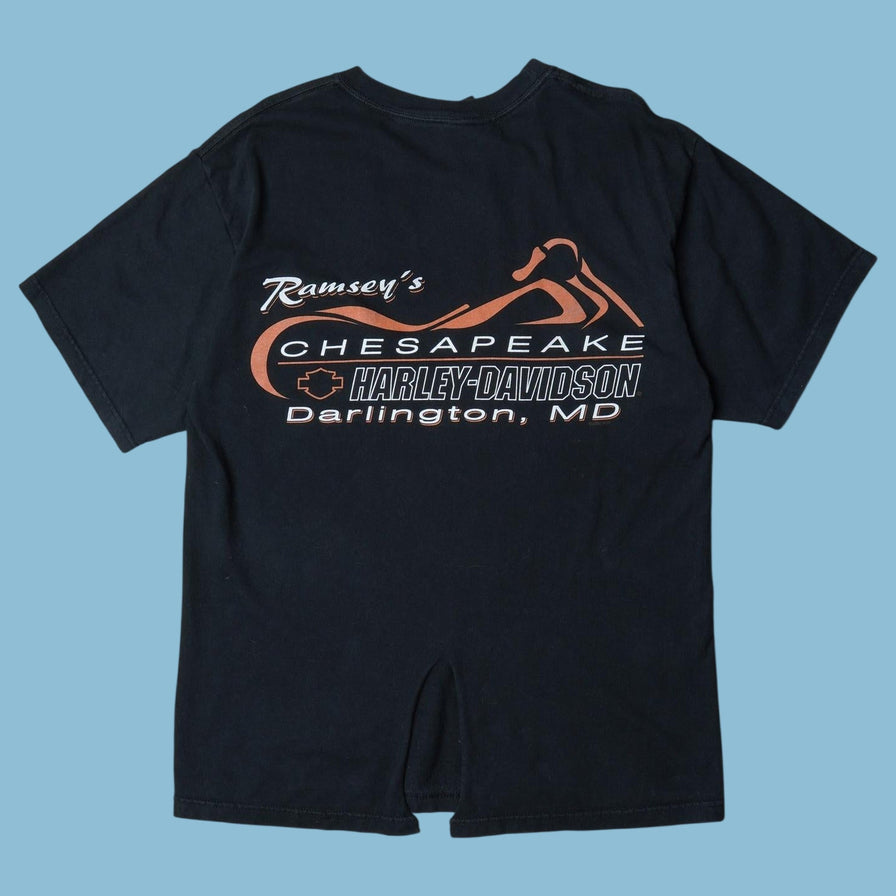 Vintage Harley Davidson Flames Pocket T-Shirt - M