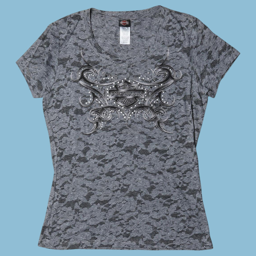 Vintage Harley Davidson Lace T-Shirt - M