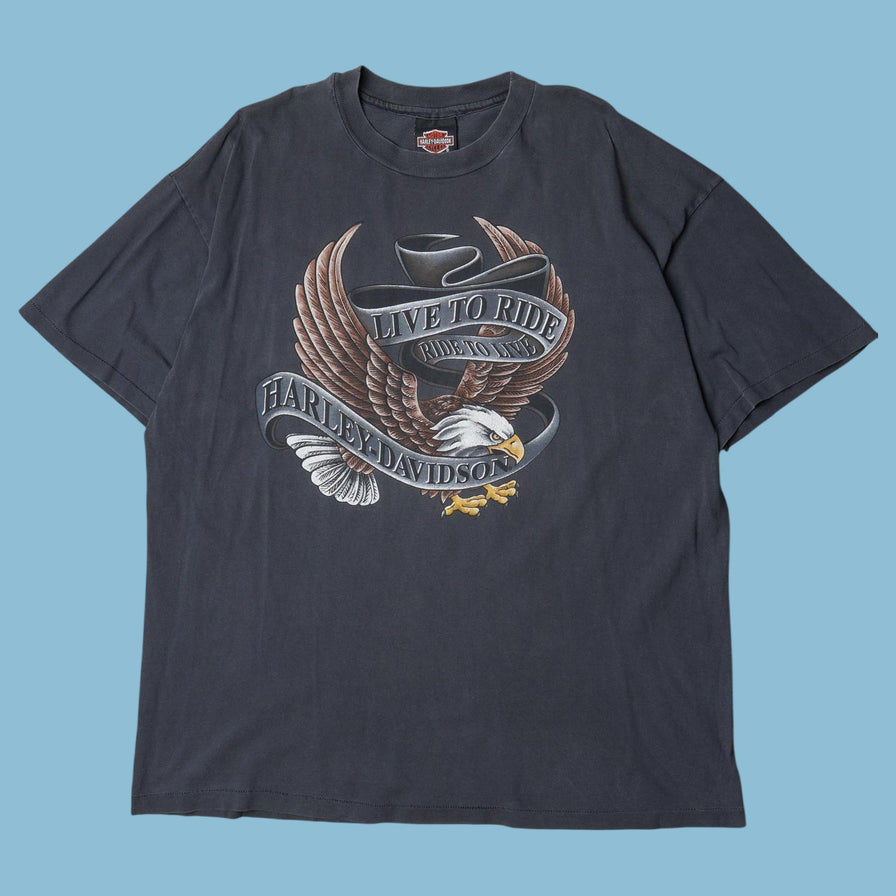 Vintage Harley Davidson Live To Ride Eagle T-Shirt - XL