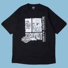 Vintage Harley Davidson Motorcycle Print T-Shirt - XL