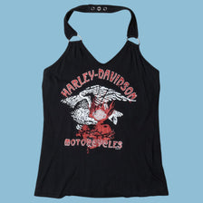 Vintage Harley Davidson Motorcycles Eagle Halter Top - S