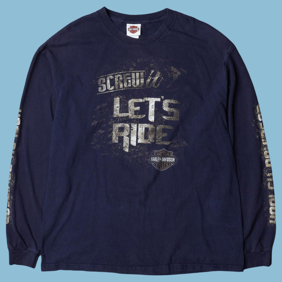 Vintage Harley Davidson Screw It Let's Ride Longsleeve - XL