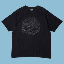 Vintage Harley Davidson Skull Grafik T-Shirt - L