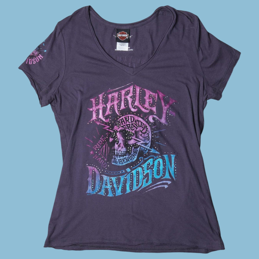 Vintage Harley Davidson Skull Graphic T-Shirt - XL