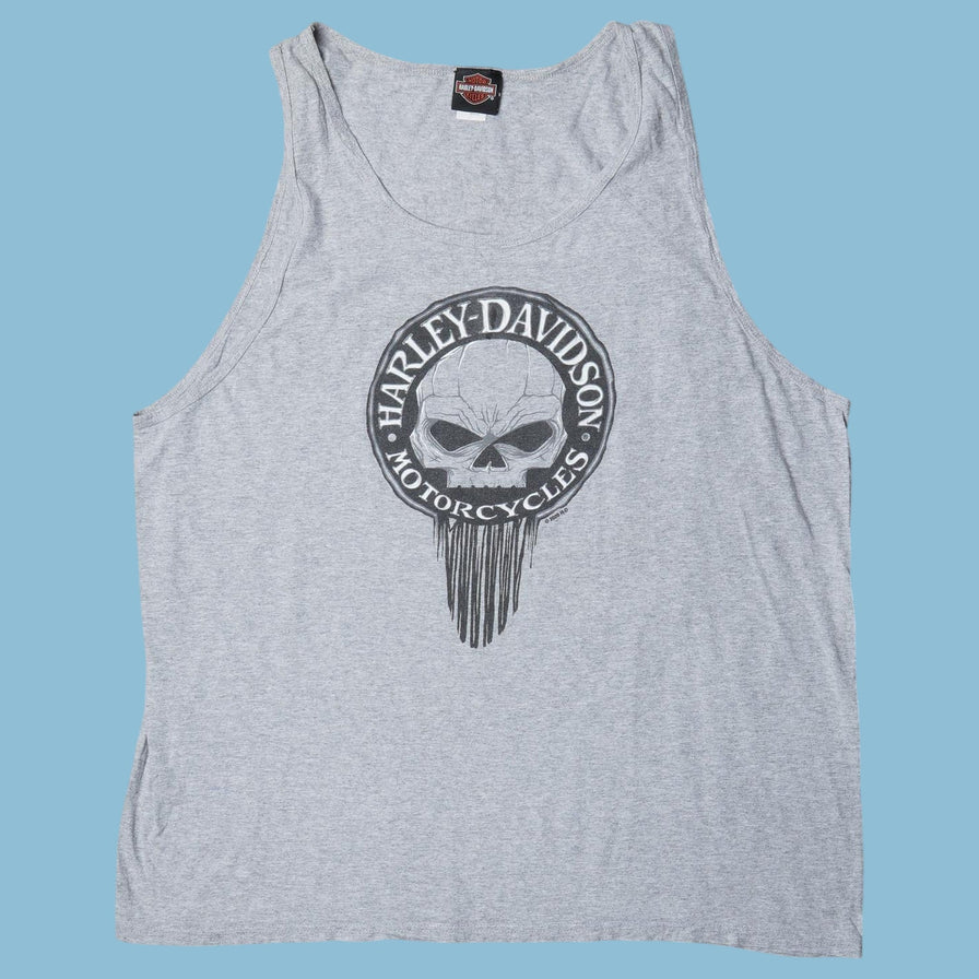 Vintage Harley Davidson Skull Graphic Tank Top - 2XL