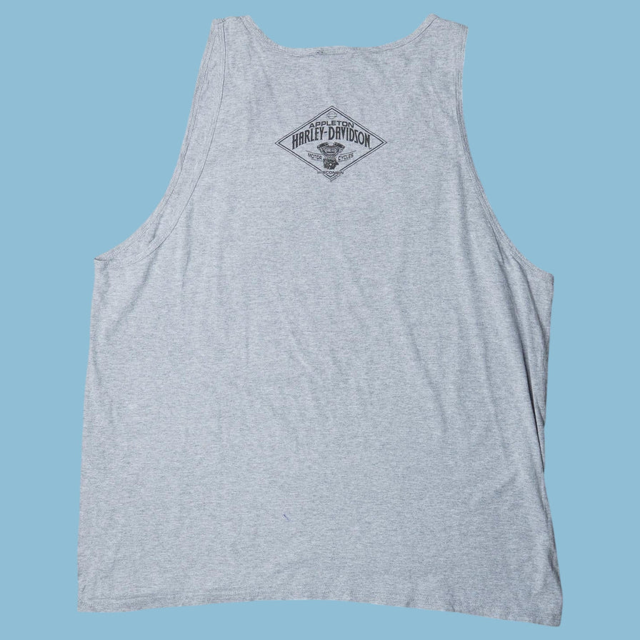 Vintage Harley Davidson Skull Graphic Tank Top - 2XL