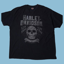 Vintage Harley Davidson Skull Live To Ride T-Shirt - XL