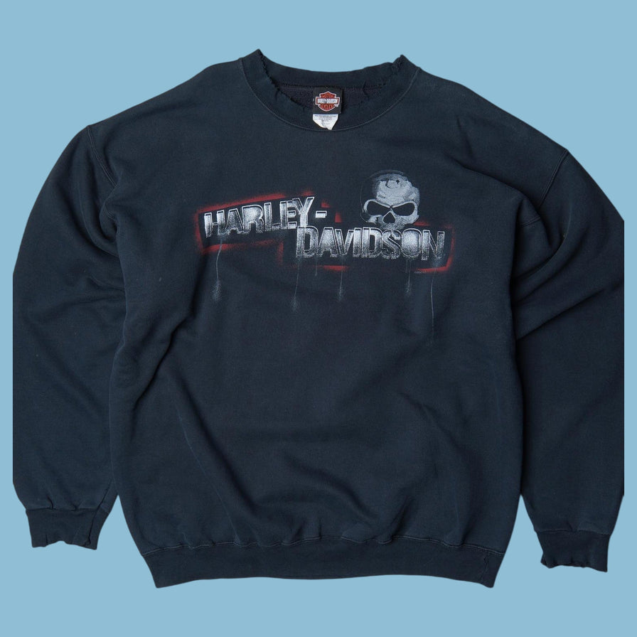 Vintage Harley Davidson Skull Sweater - L