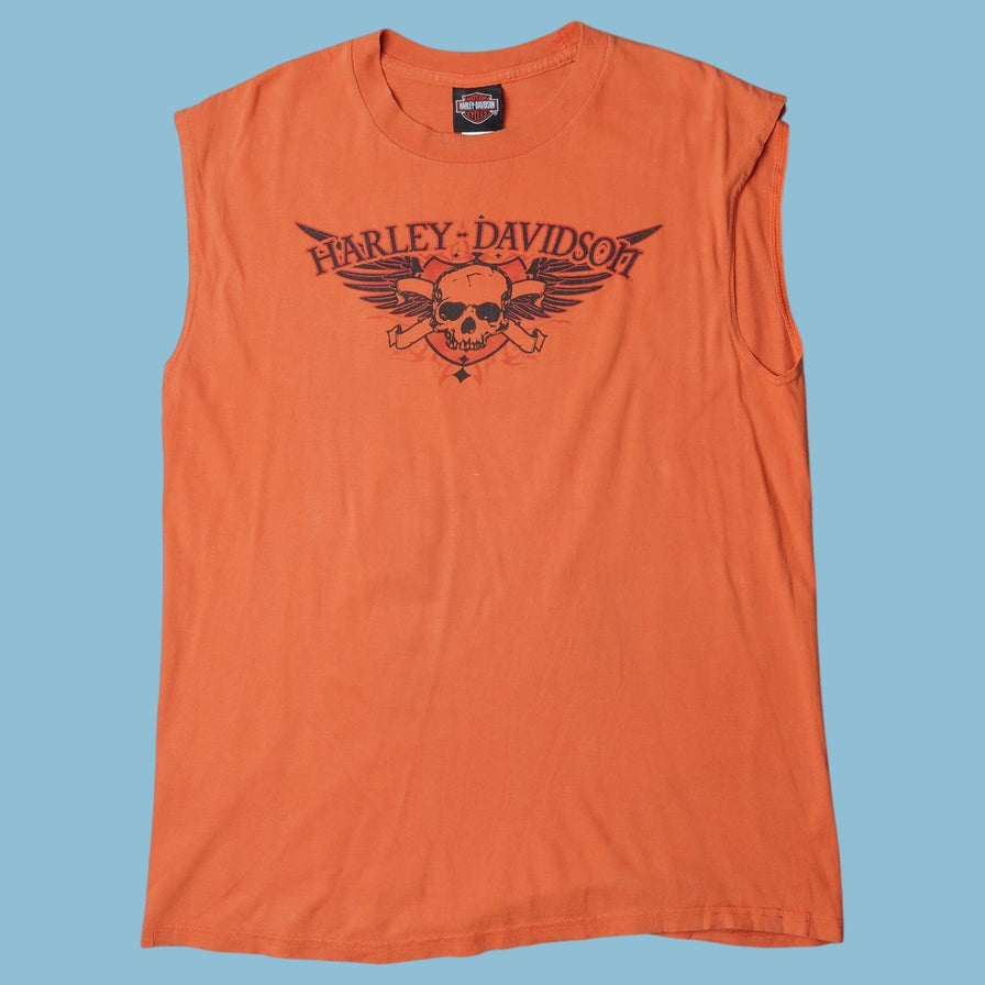 Vintage Harley Davidson Skull Wings Tank Top - L