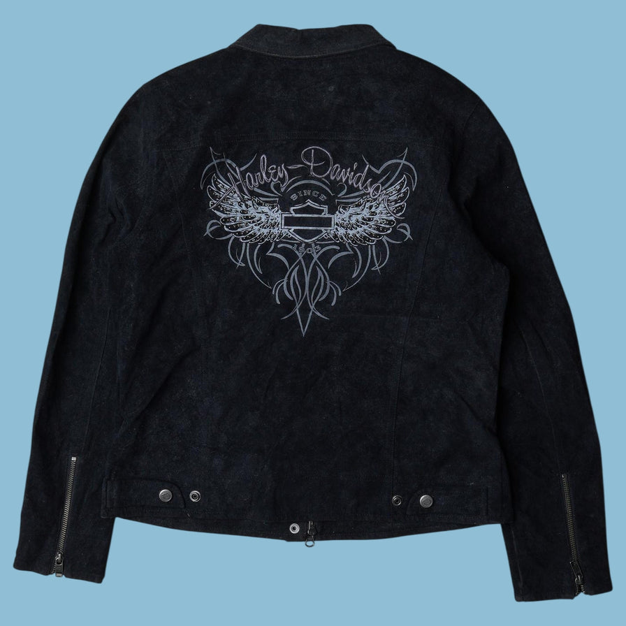 Vintage Harley Davidson Wildleder Lederjacke - M