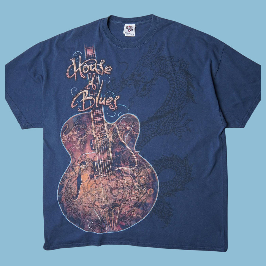Vintage House of Blues Dragon Guitar T-Shirt - 2XL