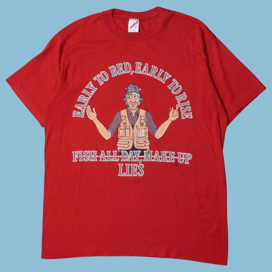 Vintage Jerzees Fishing Graphic T-Shirt - L