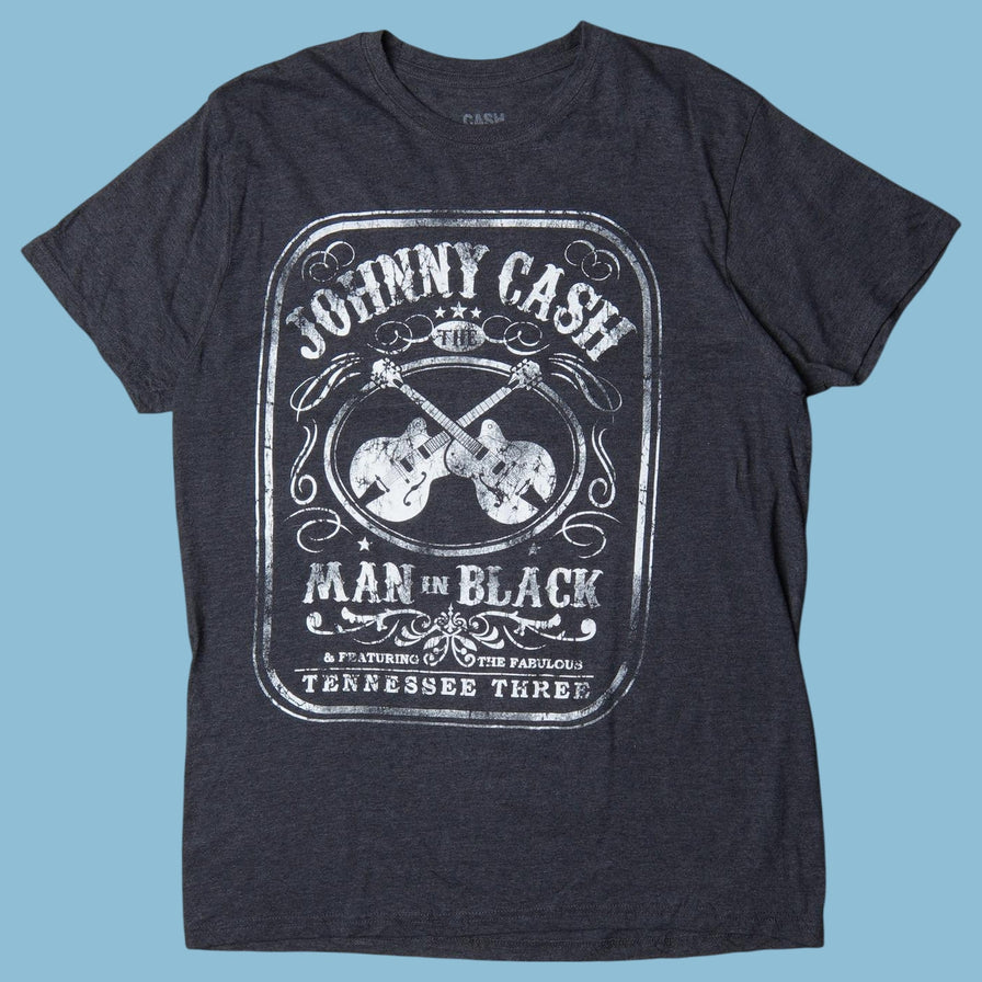 Vintage Johnny Cash Man in Black T-Shirt - L