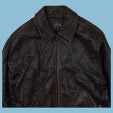 Vintage Jos A Bank Bomber Leather Jacket - L