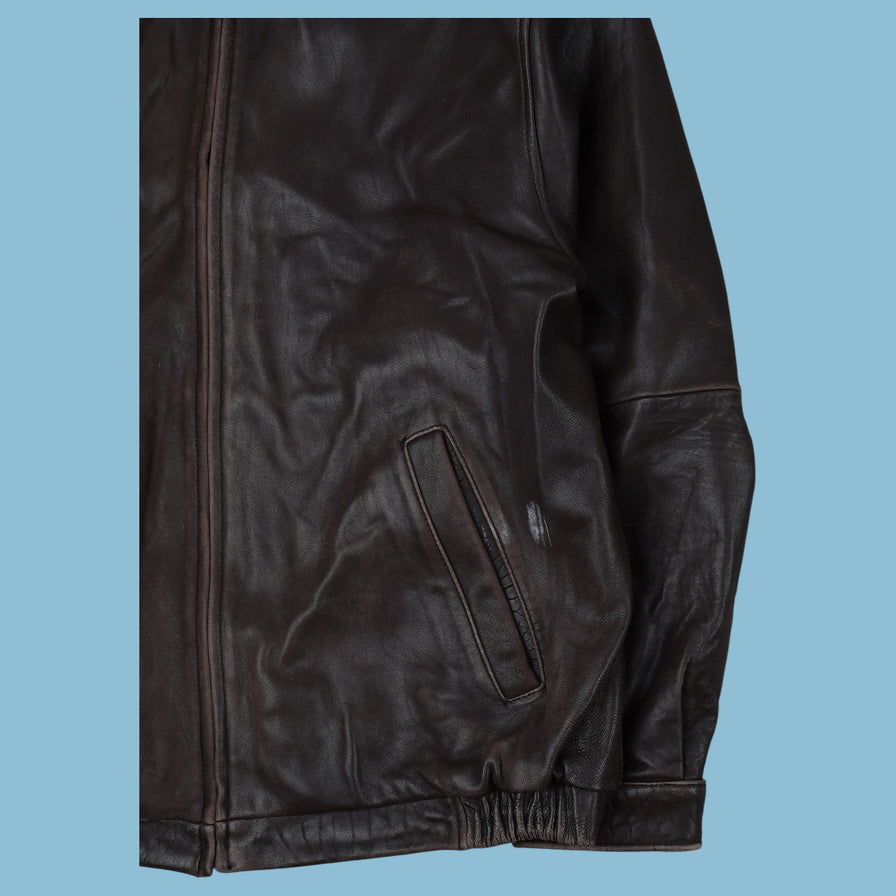 Vintage Jos A Bank Bomber Lederjacke - L