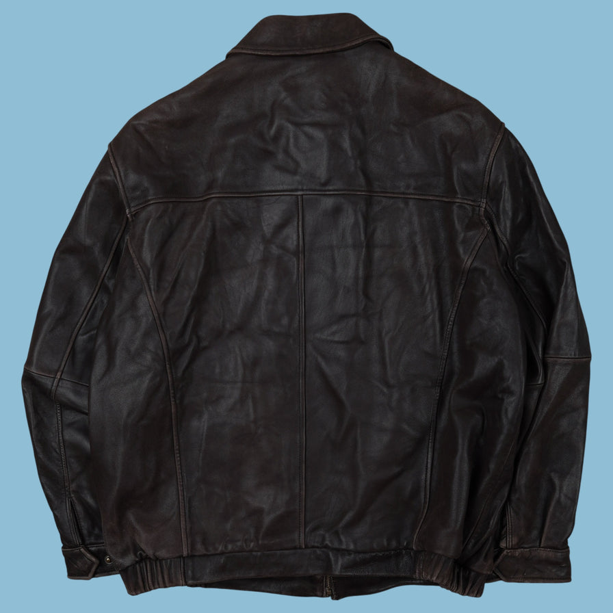 Vintage Jos A Bank Bomber Lederjacke - L