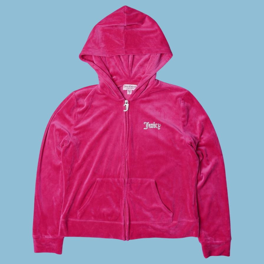 Vintage Juicy Couture 2000s Velour Hoodie - L