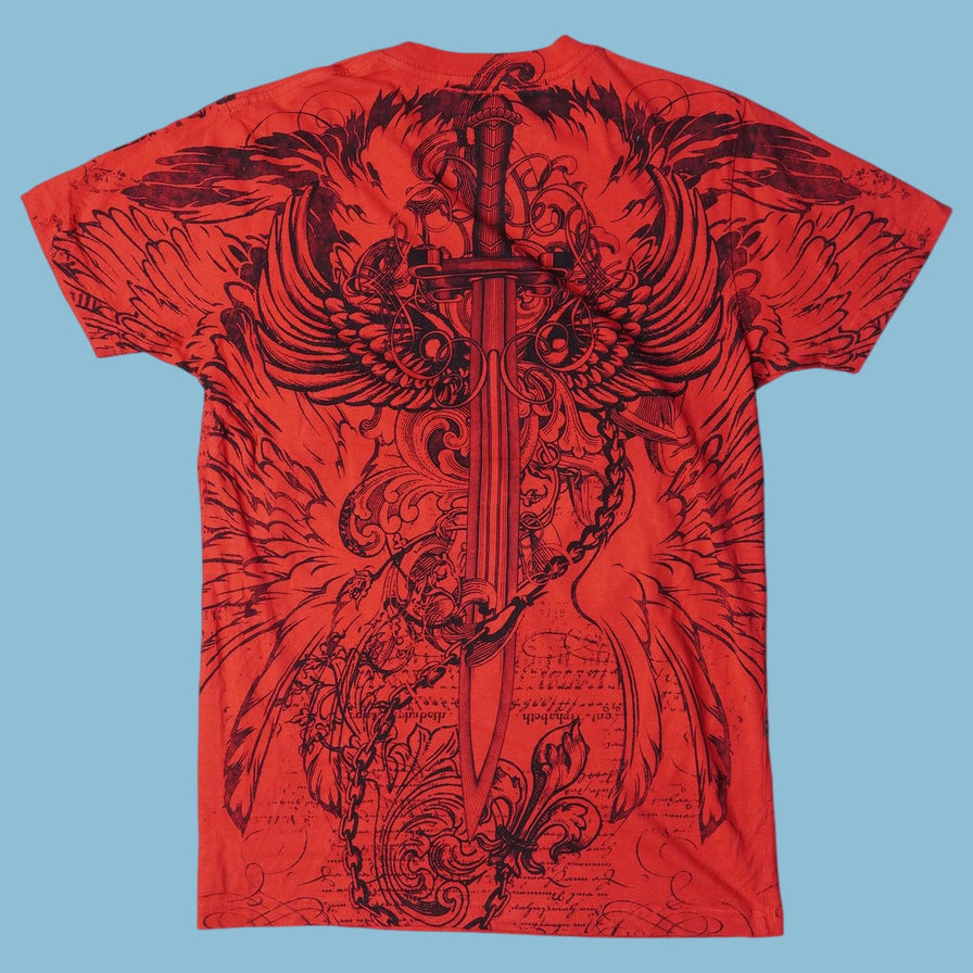 Vintage Konflict 2000s Eagle Sword Graphic T-Shirt - S