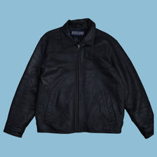 Vintage Lands End Lederjacke - L - NFF Vintage