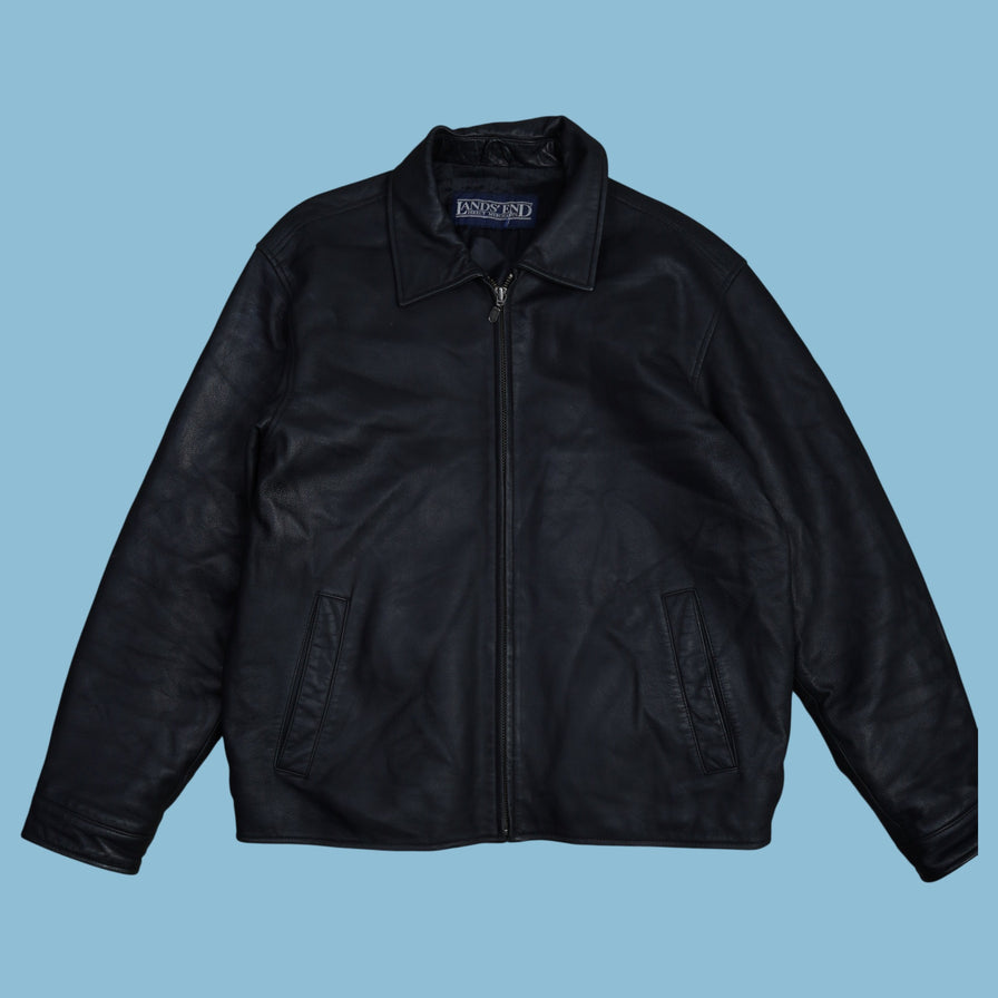 Vintage Lands End Lederjacke - L - NFF Vintage
