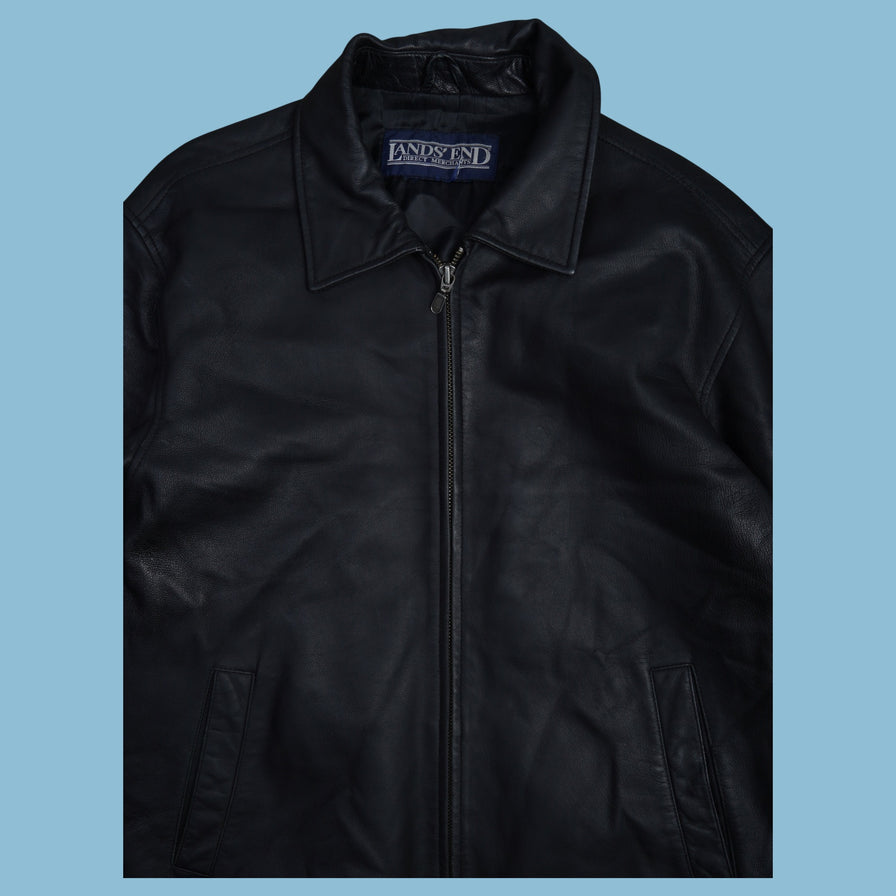 Vintage Lands End Lederjacke - L - NFF Vintage