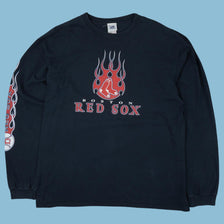 Vintage Lee 2000s Boston Red Sox Flame Graphic Longsleeve - XL