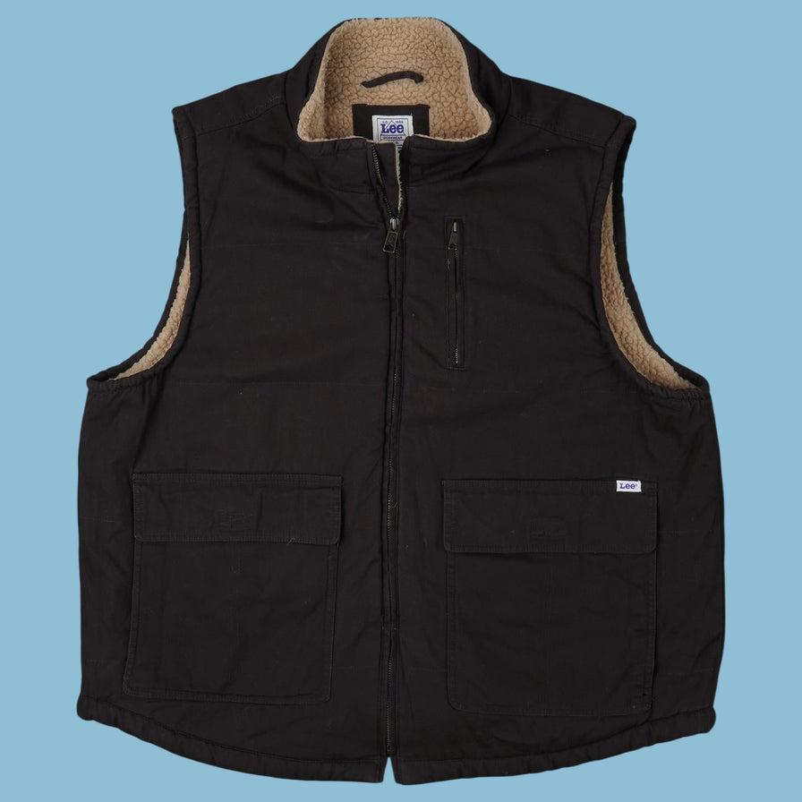 Vintage Lee Sherpa Lined Weste Jacke - XL
