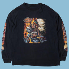 Vintage Legend Never Dies Native American Biker Longsleeve - L