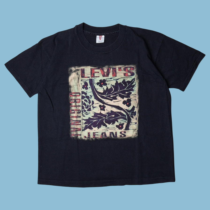 Vintage Levi's 90s Original Jeans Floral T-Shirt - L
