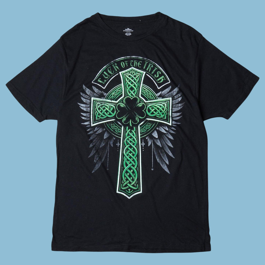 Vintage Luck of the Irish Celtic Cross T-Shirt - L
