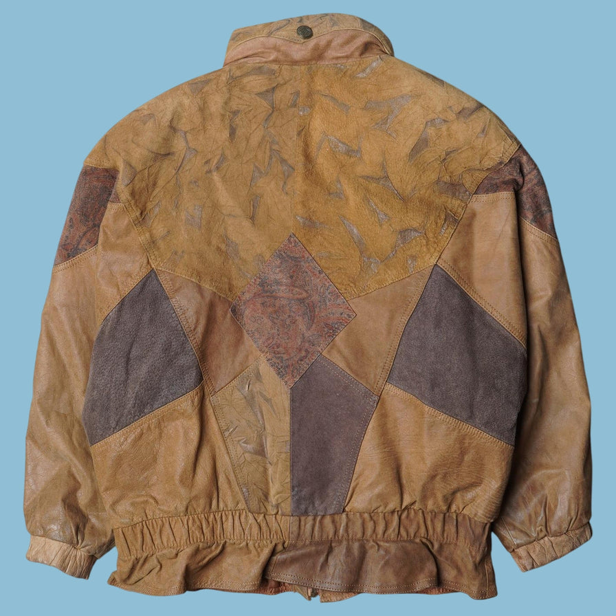 Vintage Maggie Lawrence 80s Patchwork Lederjacke - M