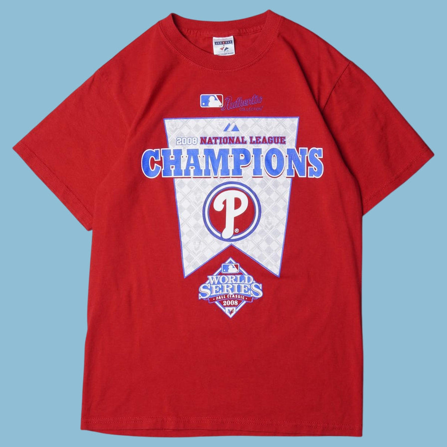 Vintage Majestic 2000s Philadelphia Phillies World Series T-Shirt - S