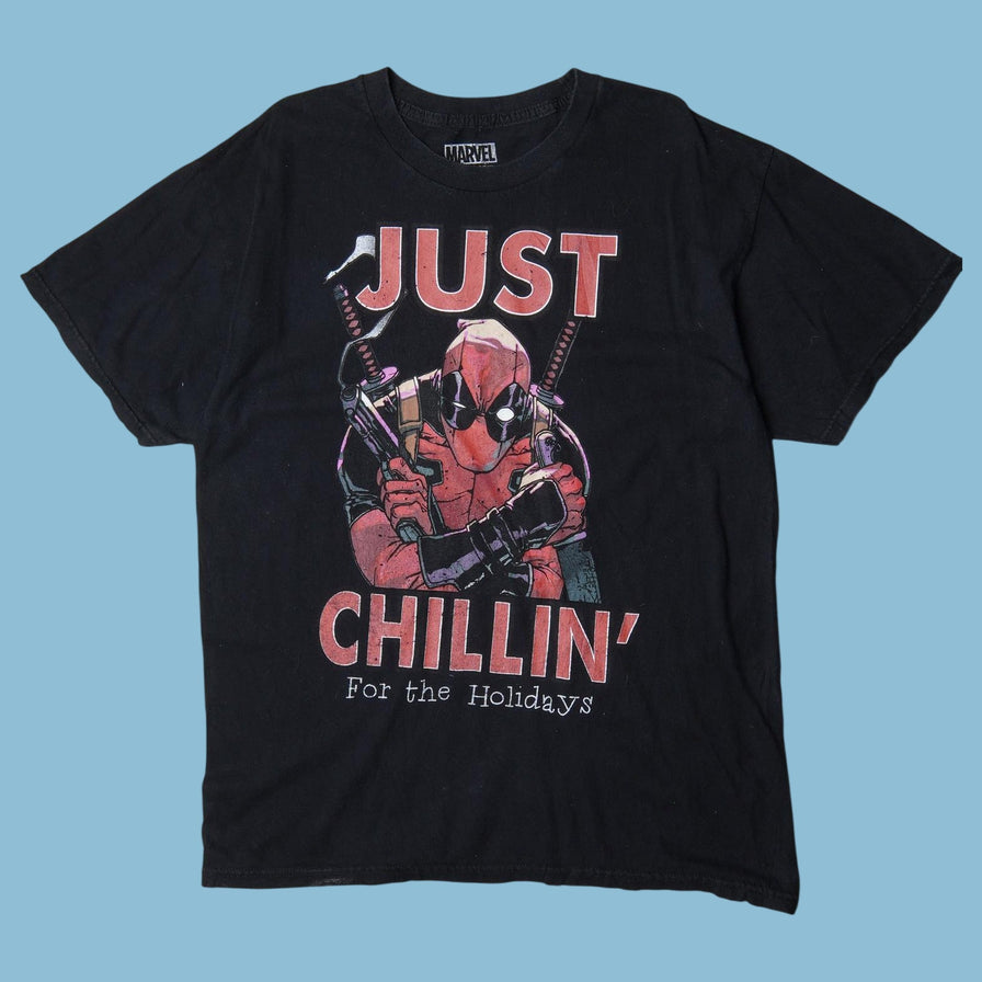 Vintage Marvel Deadpool Holiday T-Shirt - L