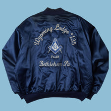 Blouson de satin vintage loge maçonnique - XL