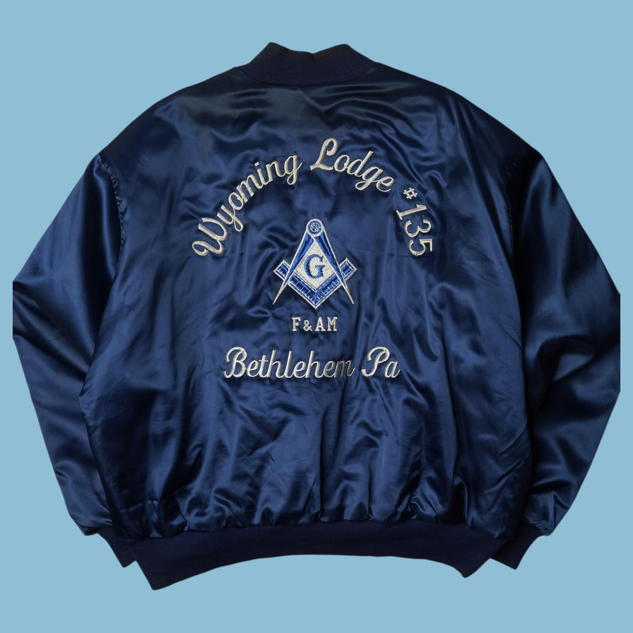 Blouson de satin vintage loge maçonnique - XL