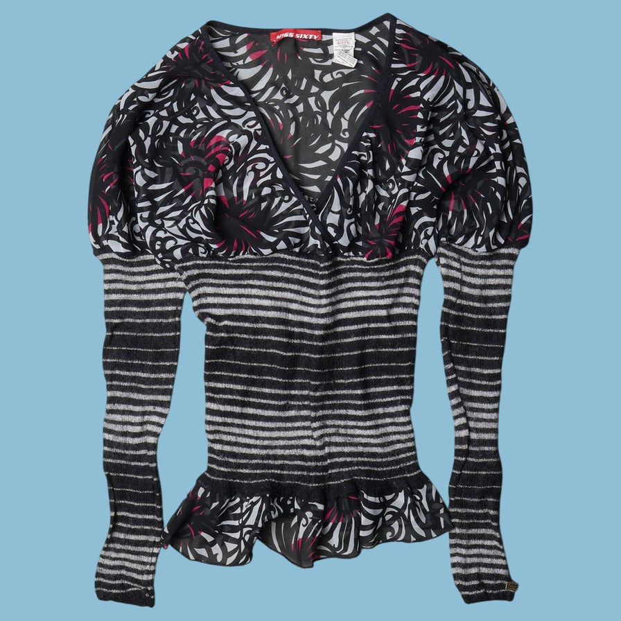 Vintage Miss Sixty 2000s Mixed Pattern Top - M