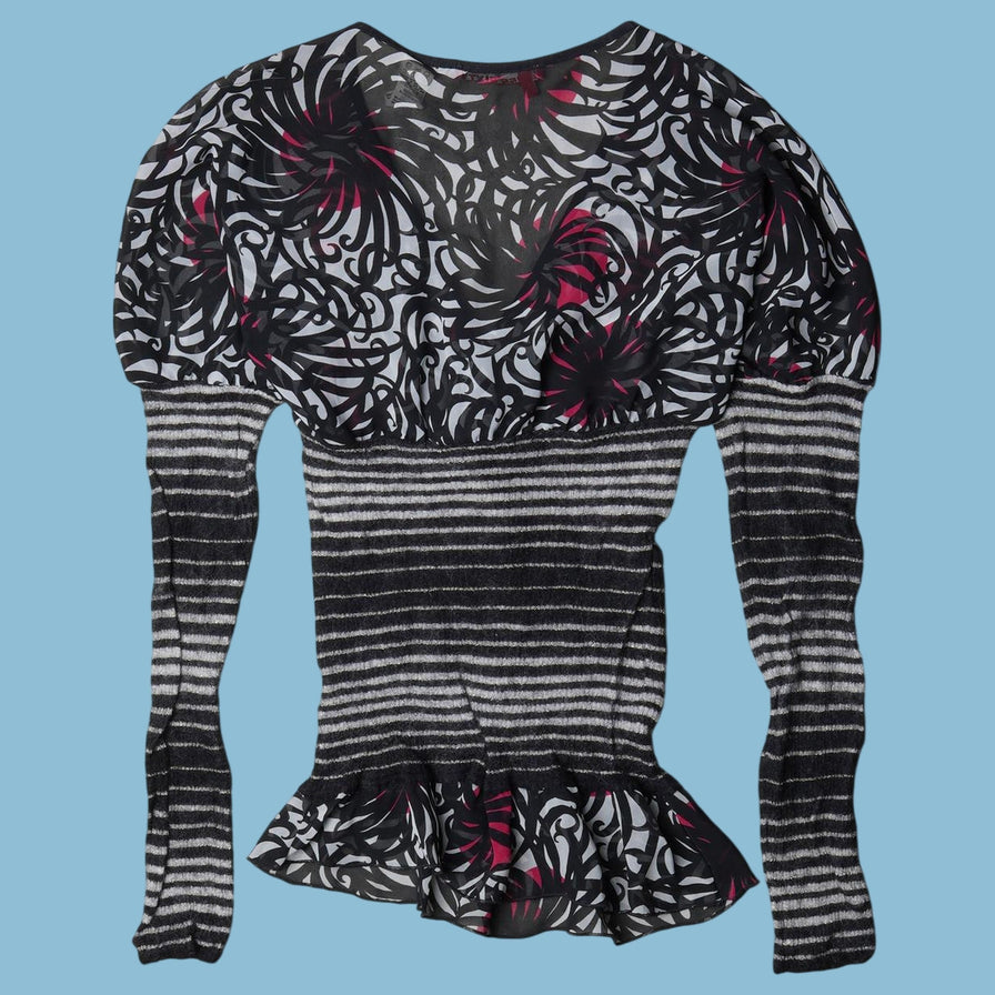 Vintage Miss Sixty 2000s Mixed Pattern Top - M